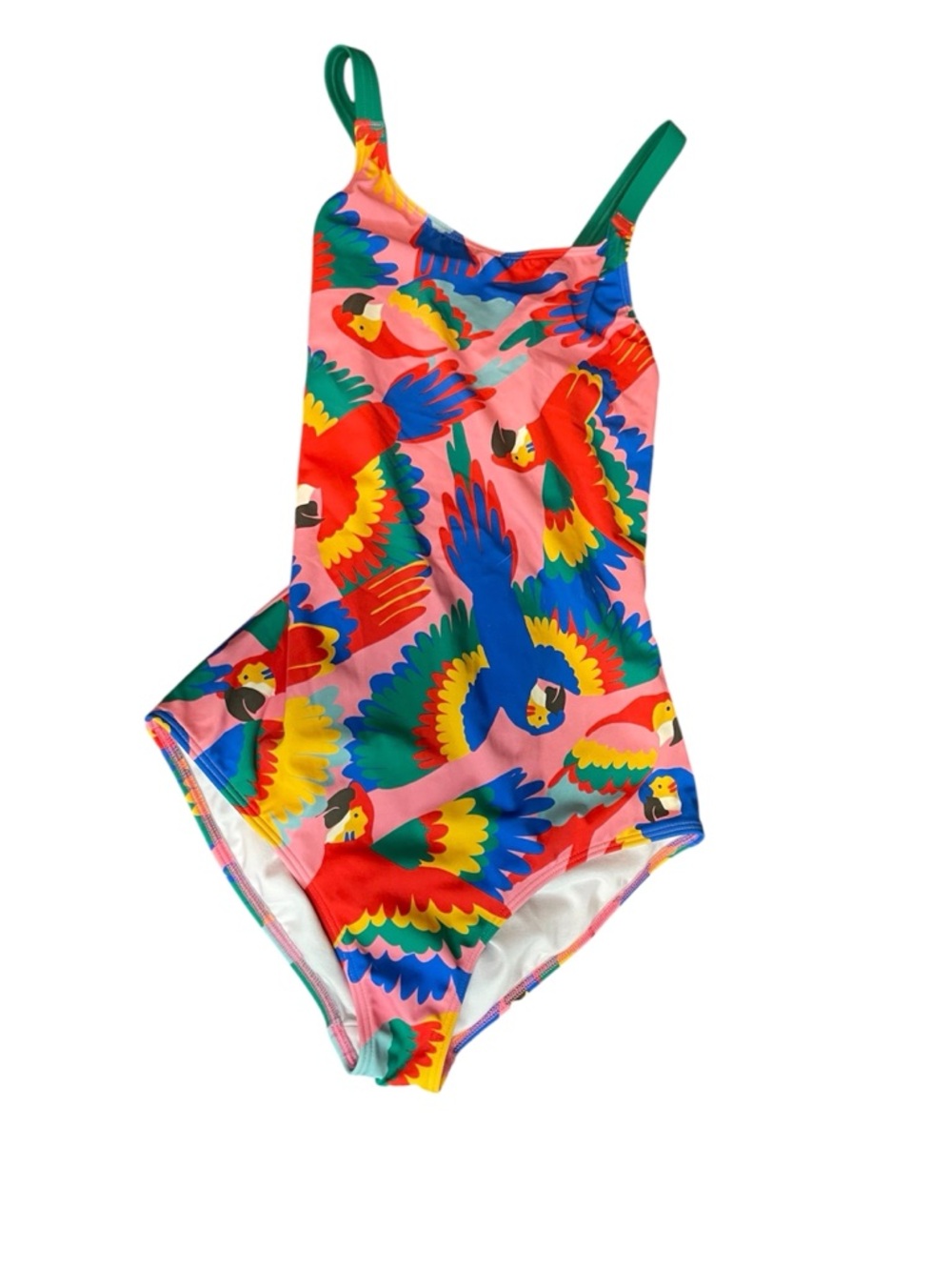 Boden Pink Parrot Print One-Piece Swimsuit